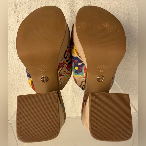 Cecilia New York Platform Slide Mules – Abstract Print | Size 6.5 - Picture 7 of 11